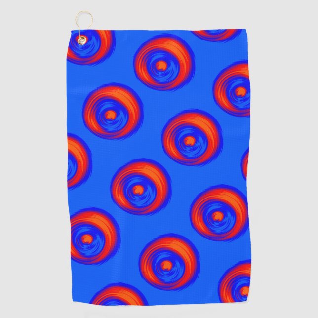 Orange Red Blue Golf Towel (Front)