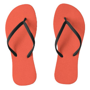 Orange Red, Carmine Pink Flip Flops