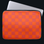 Orange Red Chequered Gingham Pattern Laptop Sleeve<br><div class="desc">Orange Red Chequered Gingham Pattern</div>