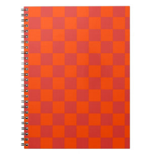 Orange Red Chequered Gingham Pattern Notebook