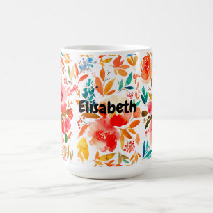 Orange red colorful rose floral summer Coffee Mug