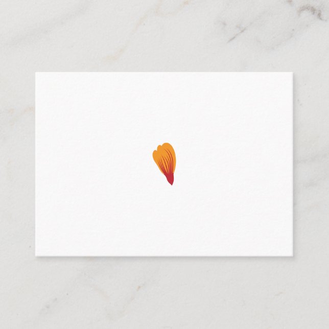 orange, red colour clip art place card (Front)