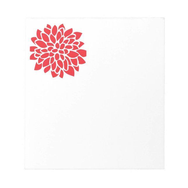 Orange Red Colourful Vintage 60s Flower Notepad (Front)