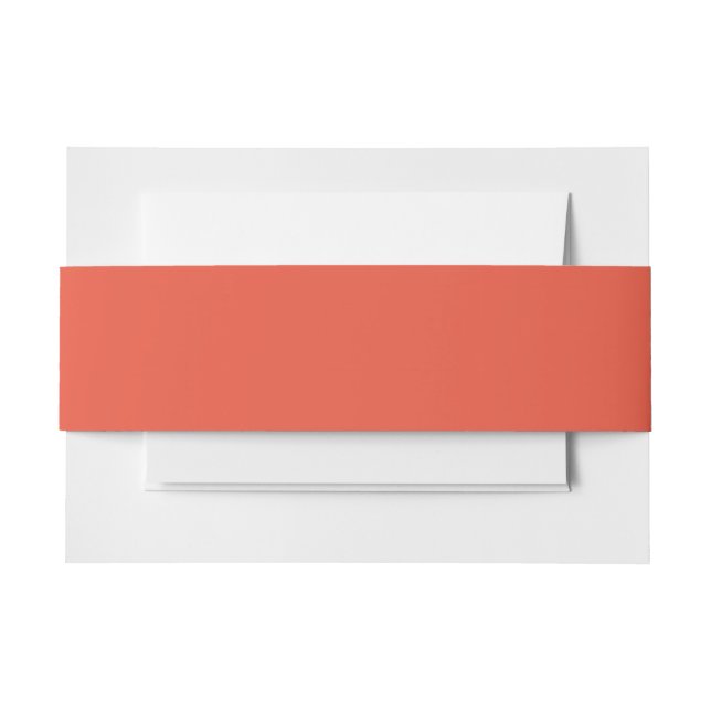 Orange Red #EC553E mailling accessories Invitation Belly Band (Front Example)
