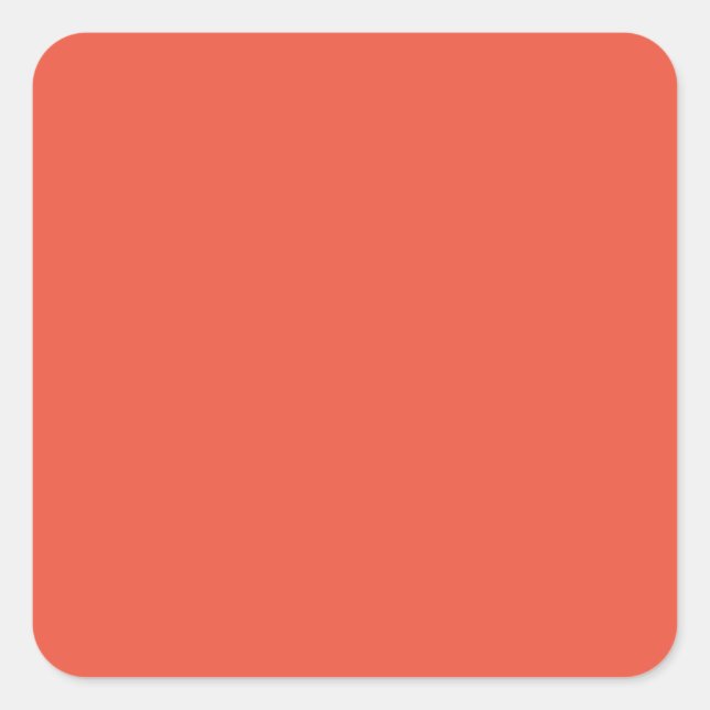 Orange Red #EC553E, Pale Copper Square Sticker (Front)