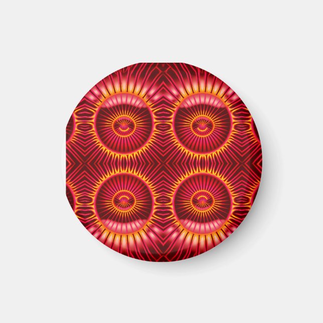Orange & Red Energy Spheres Pattern Magnet (Front)