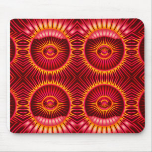 Orange & Red Energy Spheres Pattern Mouse Mat