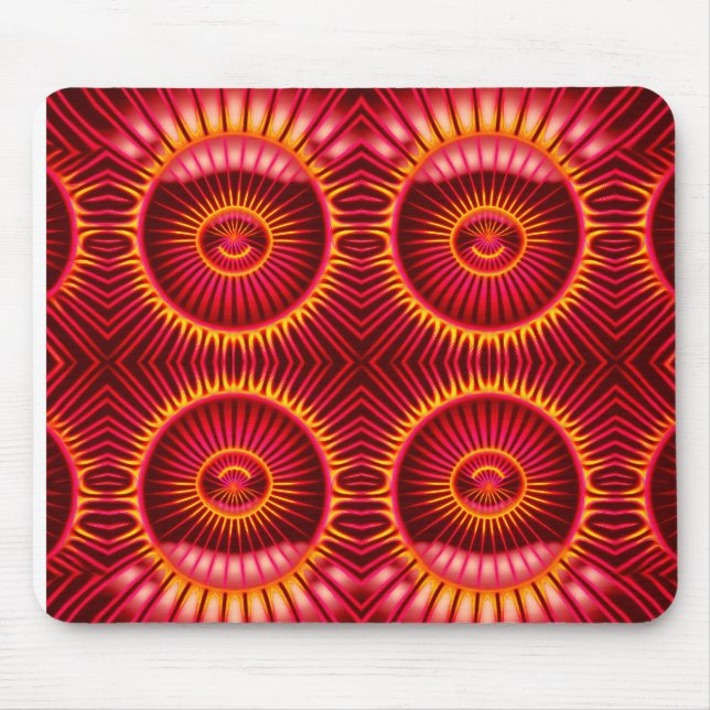 Orange & Red Energy Spheres Pattern Mouse Mat (Front)