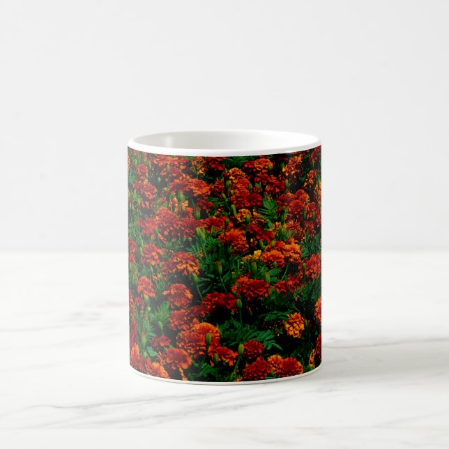 Orange Red Flower Landscape Coffee Mug (Center)