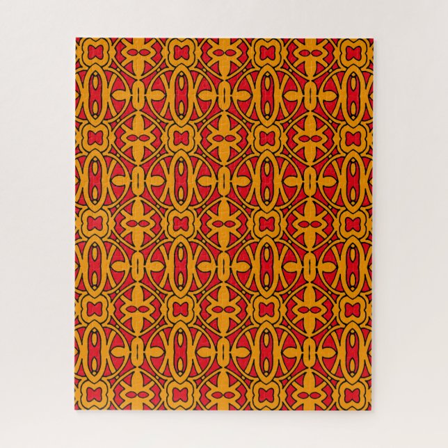 Orange & Red Hand Drawn Pattern Jigsaw Puzzle (Vertical)