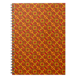 Orange & Red Hand Drawn Pattern Notebook