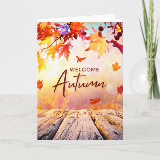 Orange Red Natural Autumn Season Card (Front)