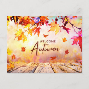 Orange Red Natural Autumn Season Holiday Postcard