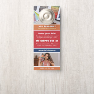 Orange Red Navy Your Business Promotional Photos Door Hanger