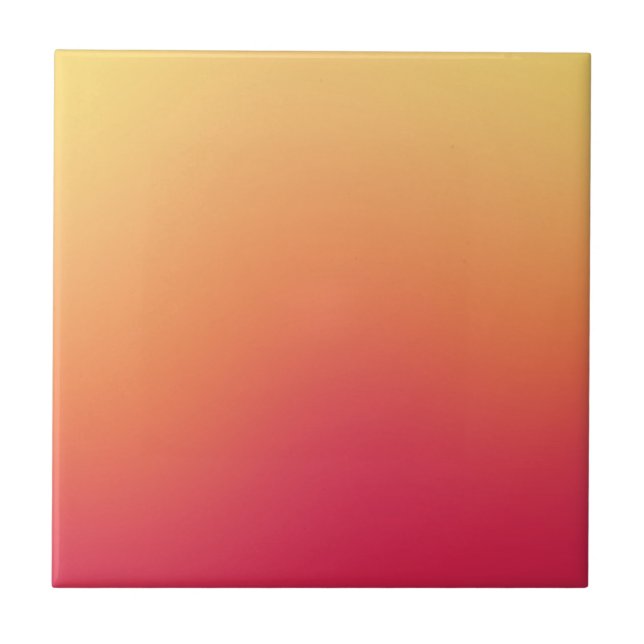 Orange Red Ombre Gradient Blur Abstract Design Tile (Front)