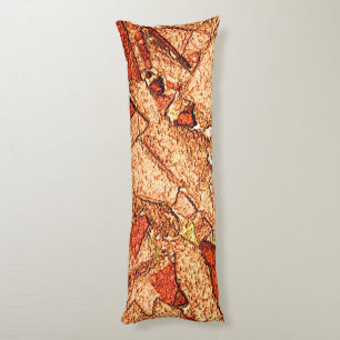 Orange red painted volcanic rock drawing body cushion
