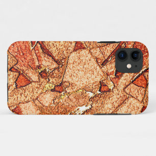 Orange red painted volcanic rock drawing iPhone 11 case
