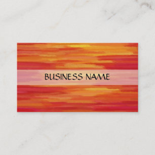 Orange Red Painting Abstract Art 8 Business Card