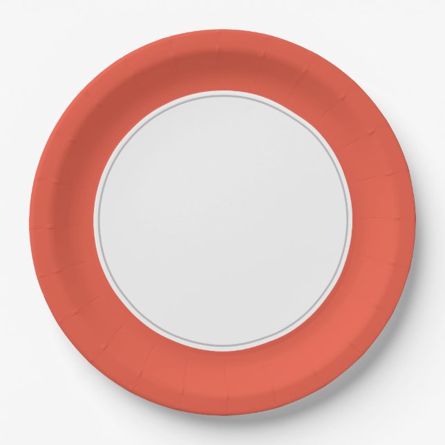 Orange Red Paper Plates (Front)