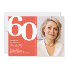 Orange Red Photo 60th Birthday Party