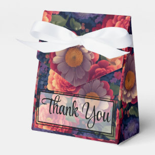 Orange red purple floral elegant calligraphy favour box