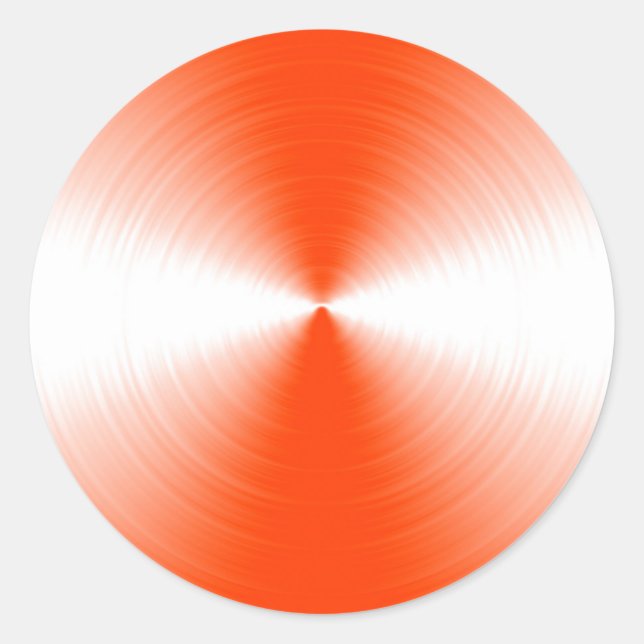 Orange Red Radiant Contemporary Classic Round Sticker (Front)