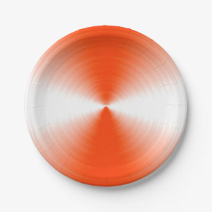 Orange Red Radiant Contemporary Paper Plate