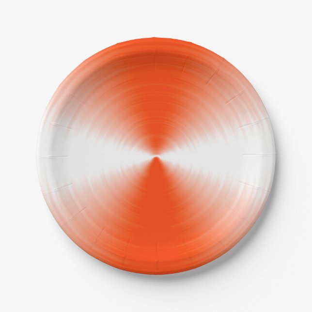Orange Red Radiant Contemporary Paper Plate (Front)