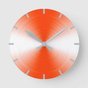 Orange Red Radiant Contemporary Round Clock