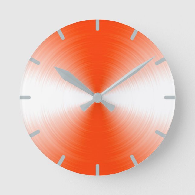 Orange Red Radiant Contemporary Round Clock (Front)