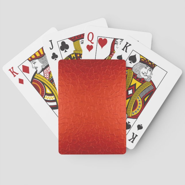 Orange Red Stainless Shiny Metallic Playing Cards (Back)