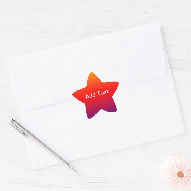 Orange Red Sunset Sky Add Name Star Sticker (Envelope)