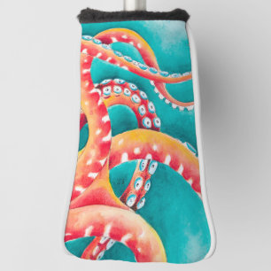 Orange Red Tentacles Golf Head Cover