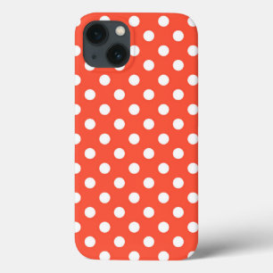 Orange, Red, terracotta polka dot iPhone 13 Case