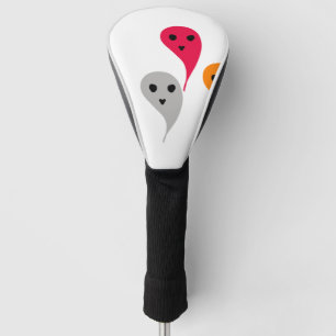 Orange red yellow grey halloween ghost pattern w t golf head cover