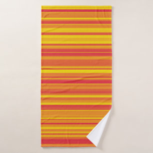 Orange Red Yellow Stripes Bath Towel