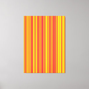 Orange Red Yellow Stripes Canvas Print