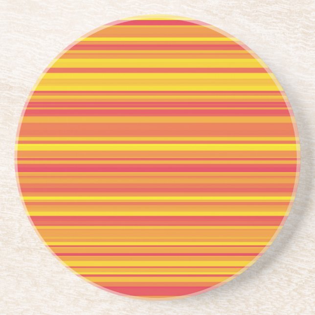 Orange Red Yellow Stripes Coaster (Front)