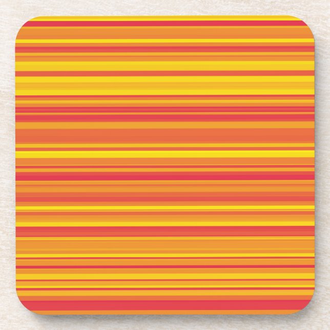 Orange Red Yellow Stripes Coaster (Front)