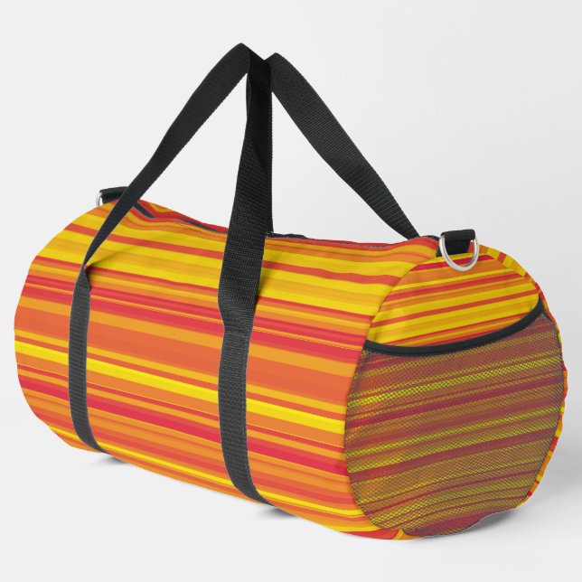 Orange Red Yellow Stripes Duffle Bag (Right Corner)