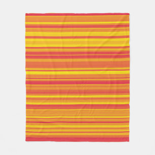 Orange Red Yellow Stripes Fleece Blanket