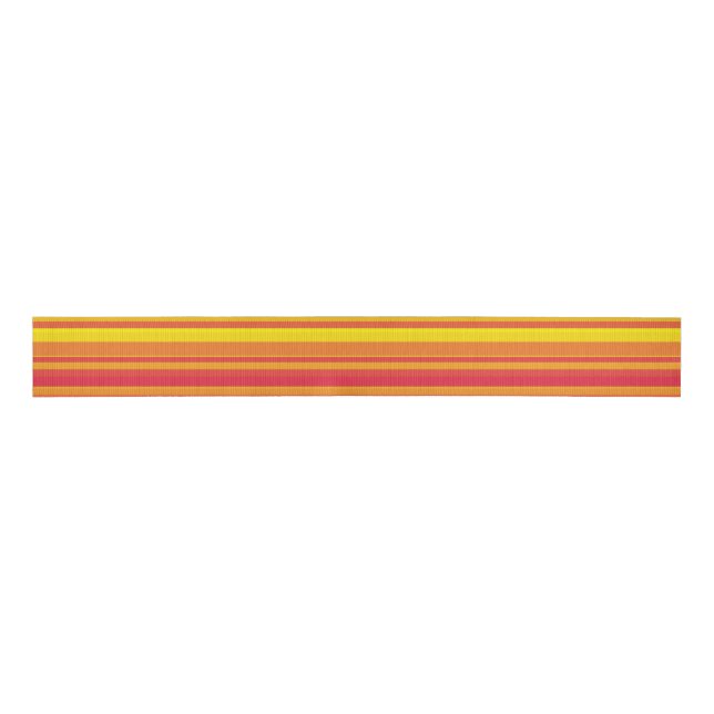 Orange Red Yellow Stripes Grosgrain Ribbon (Front)