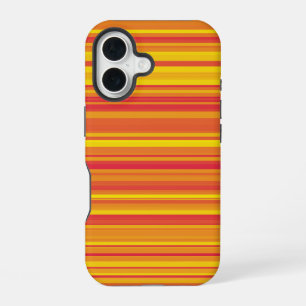 Orange Red Yellow Stripes iPhone 16 Case