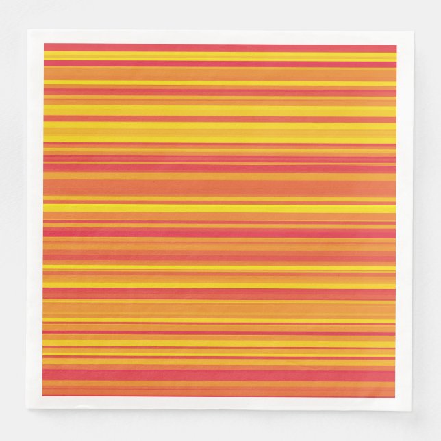 Orange Red Yellow Stripes Napkin (Front)