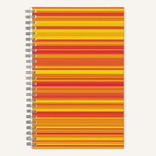 Orange Red Yellow Stripes Notebook