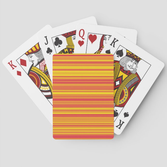 Orange Red Yellow Stripes Playing Cards (Back)