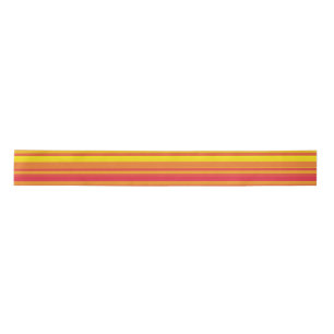 Orange Red Yellow Stripes Satin Ribbon