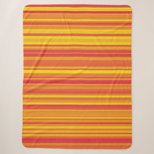 Orange Red Yellow Stripes Sherpa Blanket