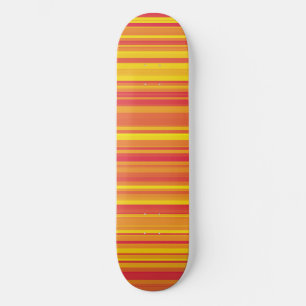 Orange Red Yellow Stripes Skateboard
