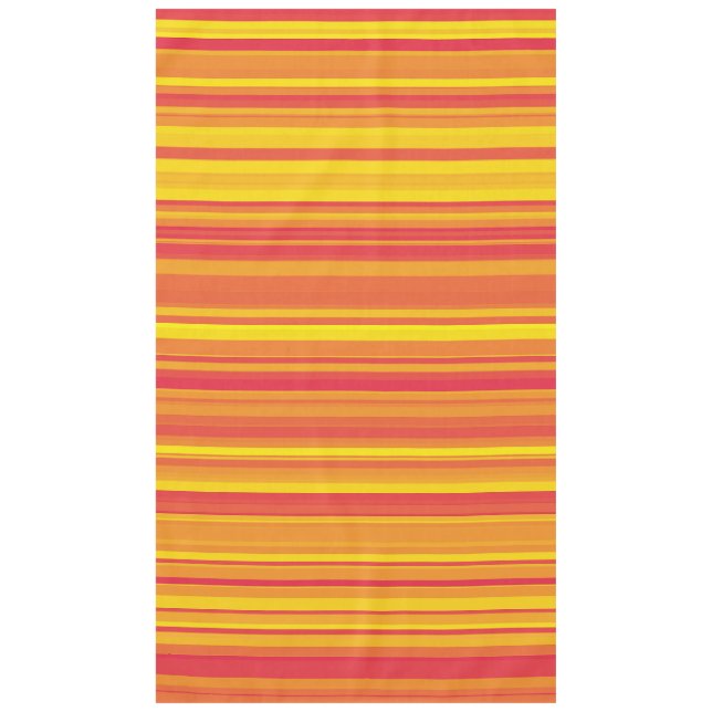 Orange Red Yellow Stripes Tablecloth (Front)